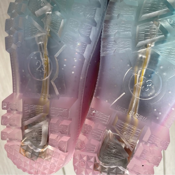 NWT EUXTERPA Toddler Kids Glitter Light Up Waterproof Rain Boots Girls Sparkle - Picture 6 of 8